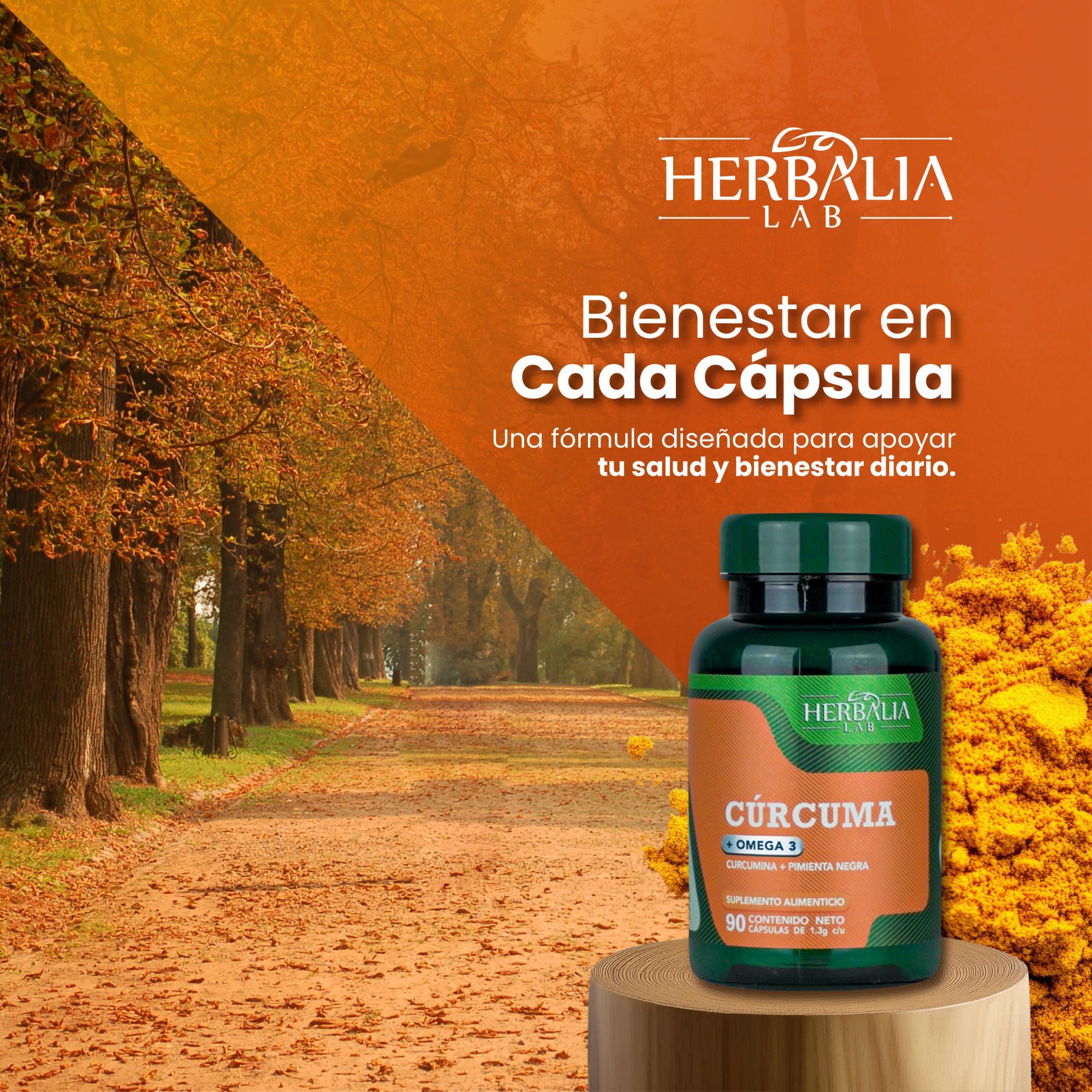 Foto 5 pulgar | Curcumina Potenciada con Pimienta Negra y Omega 3 Herbalia Lab