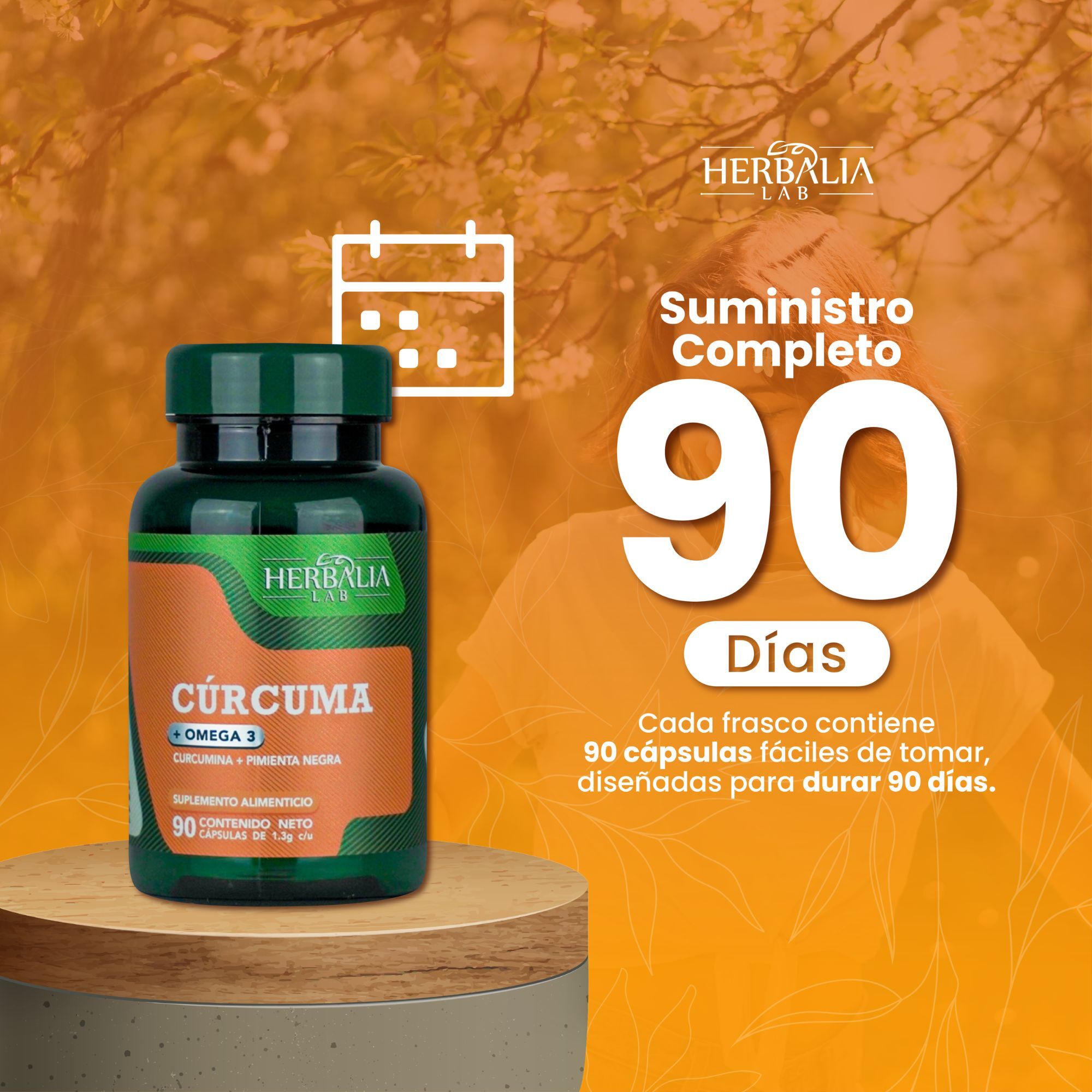 Foto 8 pulgar | Curcumina Potenciada con Pimienta Negra y Omega 3 Herbalia Lab