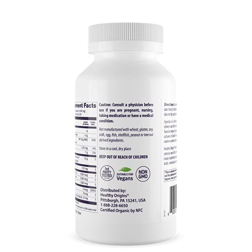 Foto 3 pulgar | Suplemento Tabletas de Espirulina Healthy Origins 500 Mg 720 Unidades - Venta Internacional