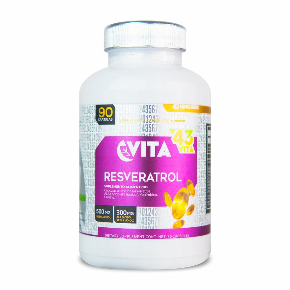 Foto 2 pulgar | Suplemento Resveratrol Acido Alfa Lipóico 90 Cápsulas Vita 43 Supplements