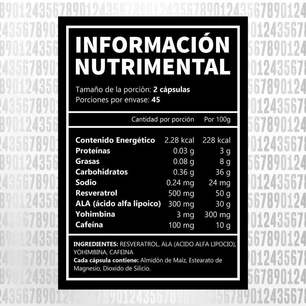 Foto 2 | Suplemento Resveratrol Acido Alfa Lipóico 90 Cápsulas Vita 43 Supplements