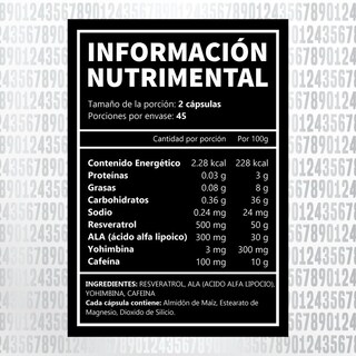 Foto 2 | Suplemento Resveratrol Acido Alfa Lipóico 90 Cápsulas Vita 43 Supplements