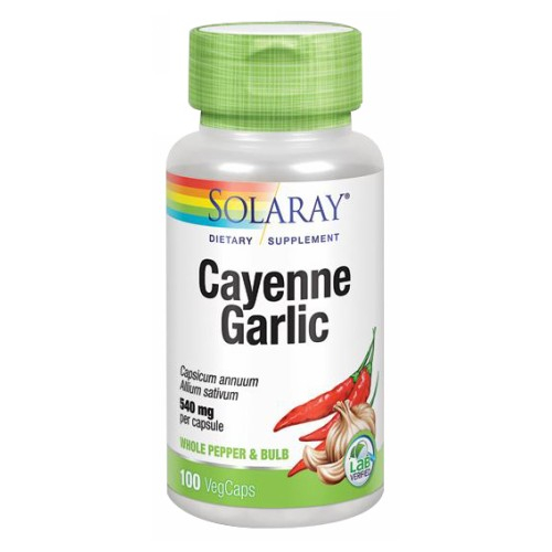Foto 2 pulgar | Suplemento Solaray Cayenne Garlic 100 Cápsulas - Venta Internacional