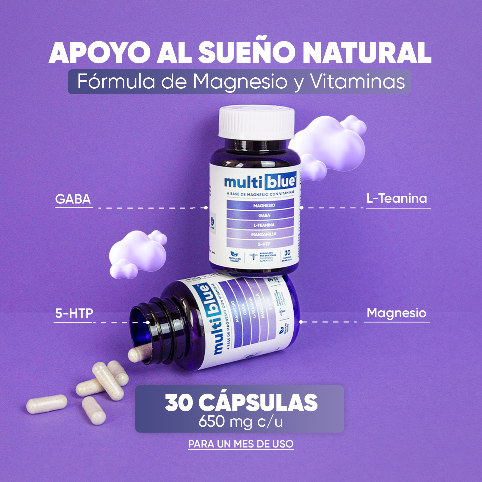 Foto 2 | Suplemento Multiblue Relax de 30 Cápsulas