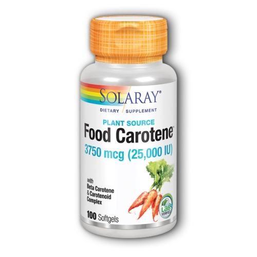 Foto 2 pulgar | Suplemento Solaray Food Carotene 100 Cápsulas Blandas - Venta Internacional