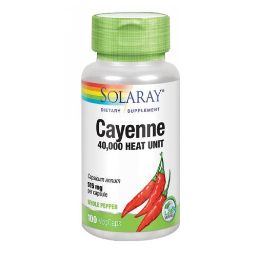 Foto 2 pulgar | Suplemento Solaray Cayenne 100 Cápsulas 515 Mg - Venta Internacional