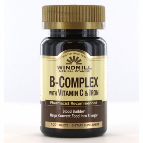 Foto 2 pulgar | Complejo de Vitamina B Windmill Health con Hierro 100 Tabletas - Venta Internacional