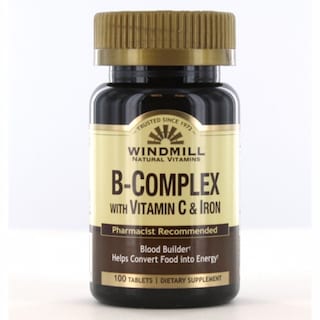Foto 1 | Complejo de Vitamina B Windmill Health con Hierro 100 Tabletas - Venta Internacional