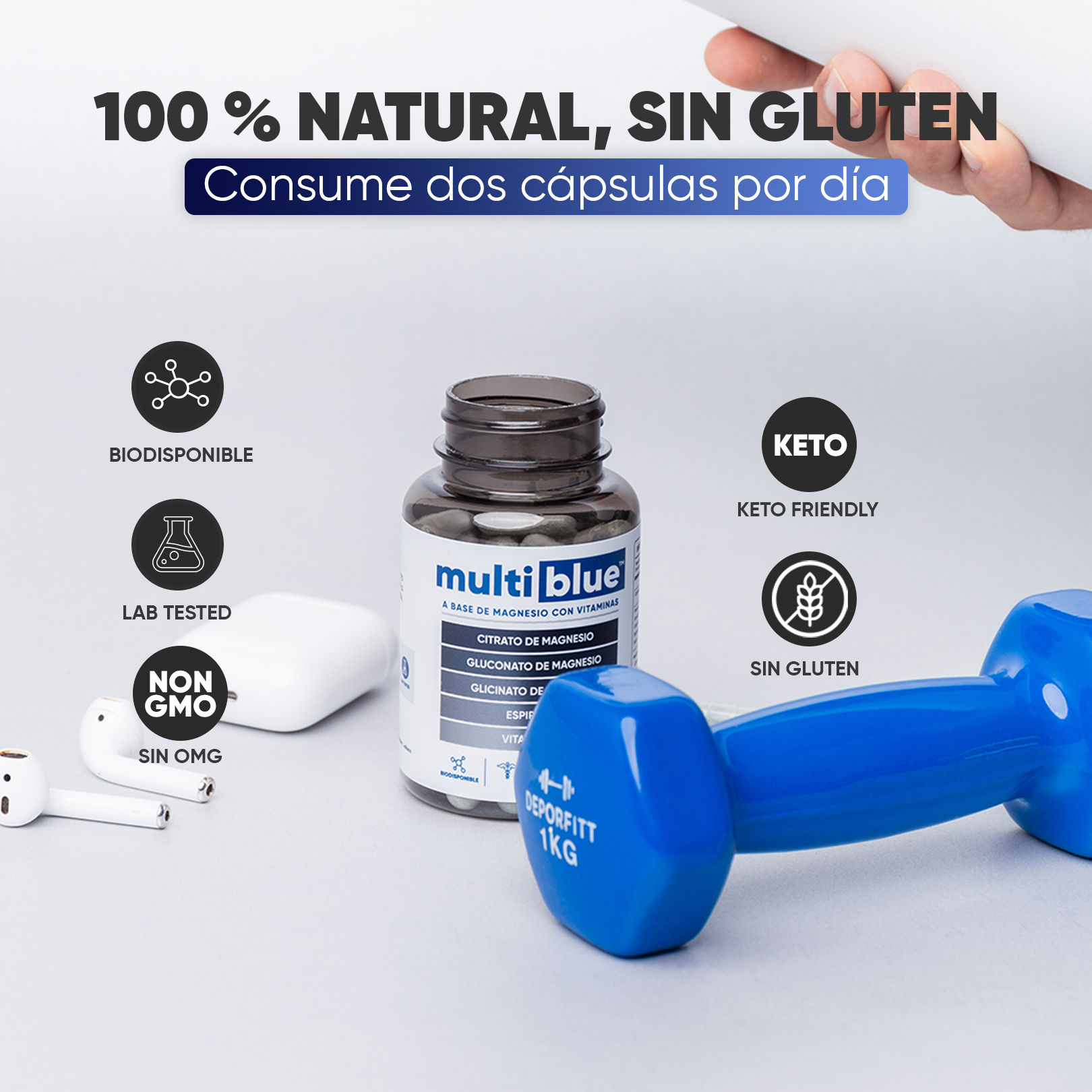 Foto 5 pulgar | Suplemento Multiblue Magnesio de 60 Cápsulas
