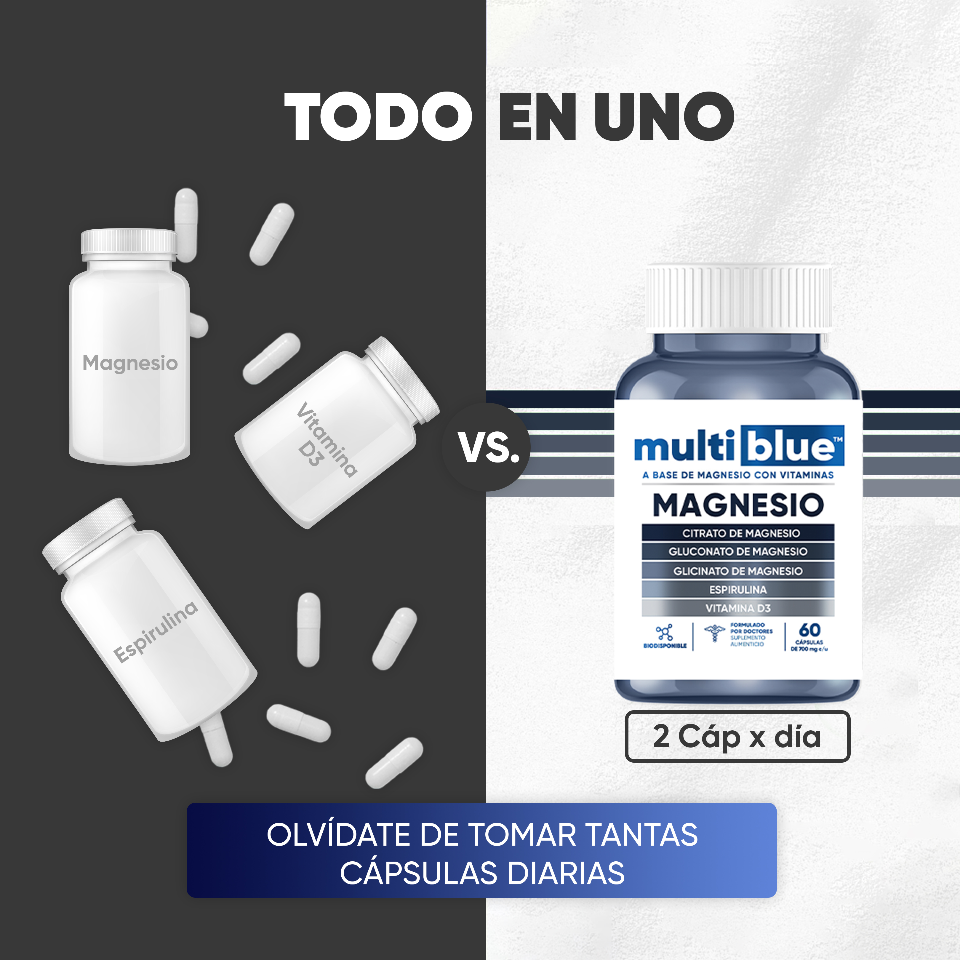 Foto 5 | Suplemento Multiblue Magnesio de 60 Cápsulas