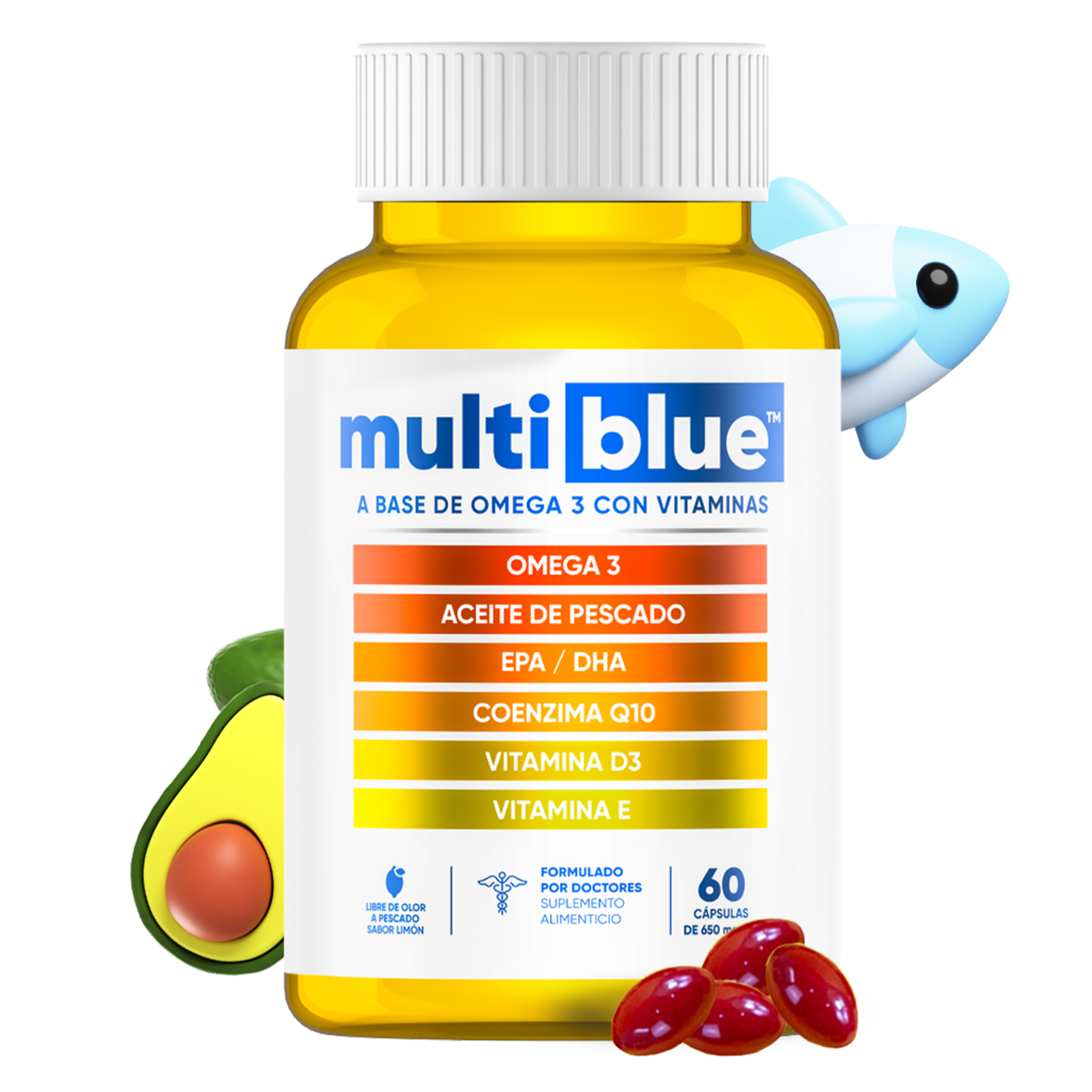 Foto 2 pulgar | Suplemento Multiblue Omega 3 de 60 Cápsulas