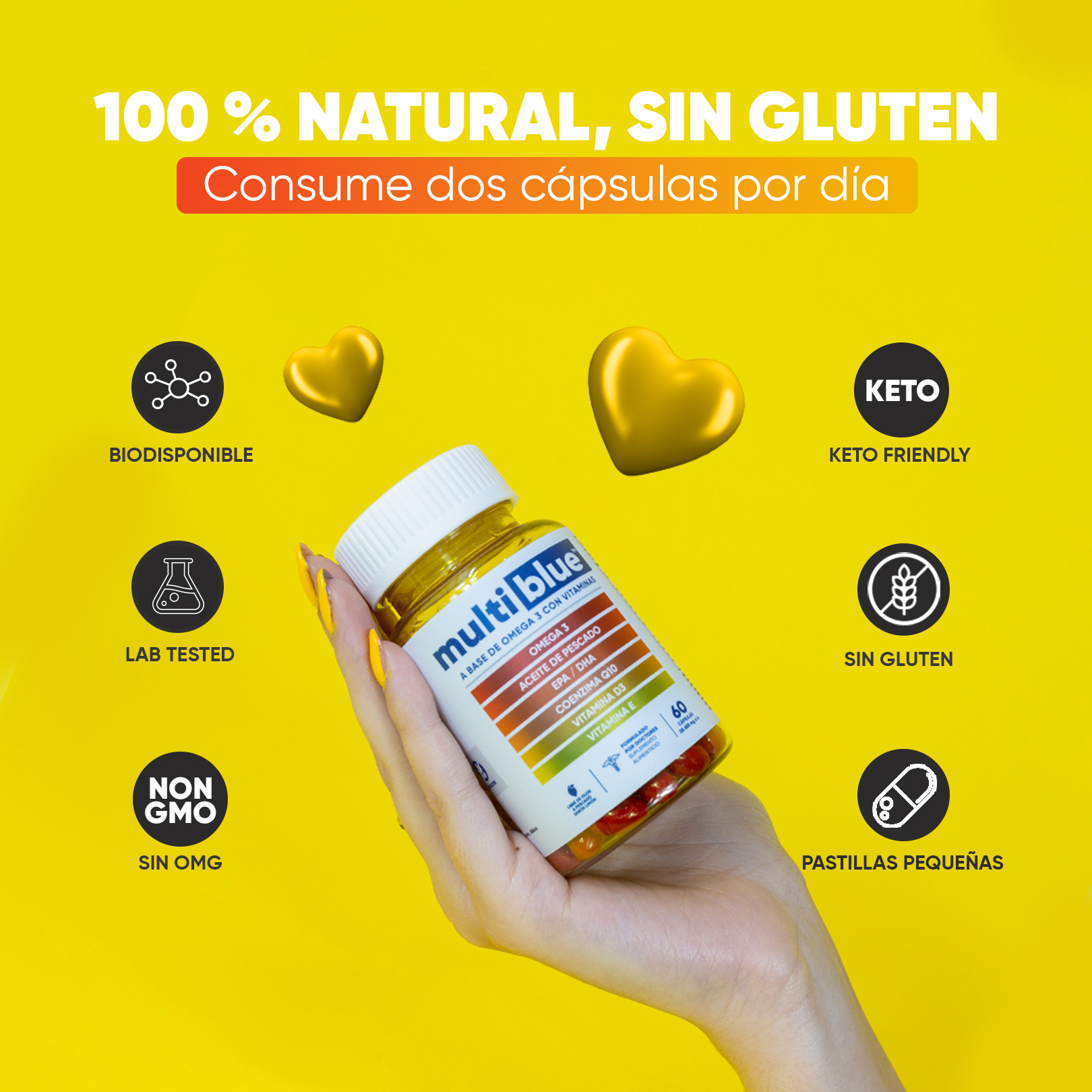 Foto 5 pulgar | Suplemento Multiblue Omega 3 de 60 Cápsulas