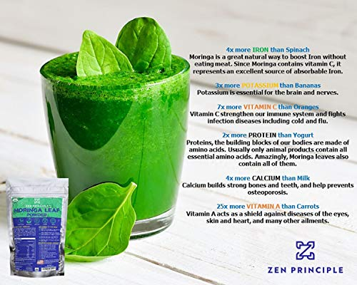 Foto 5 pulgar | Polvo De Hojas De Moringa Oleifera Zen Principle 454 G - Venta Internacional.