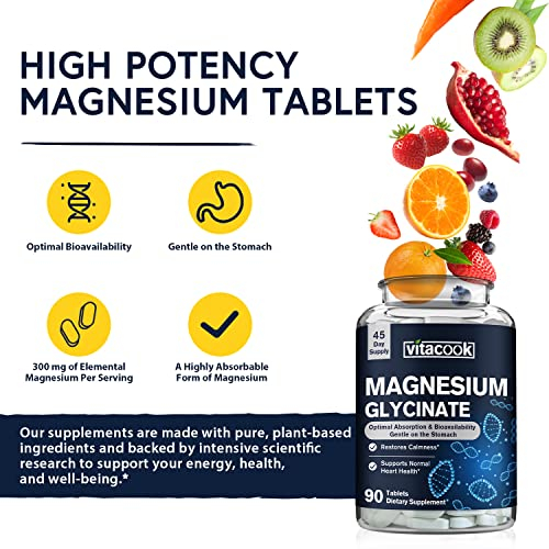 Foto 5 | Suplemento Vitacook Vitacook Glicinato De Magnesio 300 Mg 90 Ta - Venta Internacional.