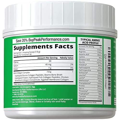 Foto 3 pulgar | Proteína De Colágeno En Polvo Peak Performance Multi-collagen - Venta Internacional.