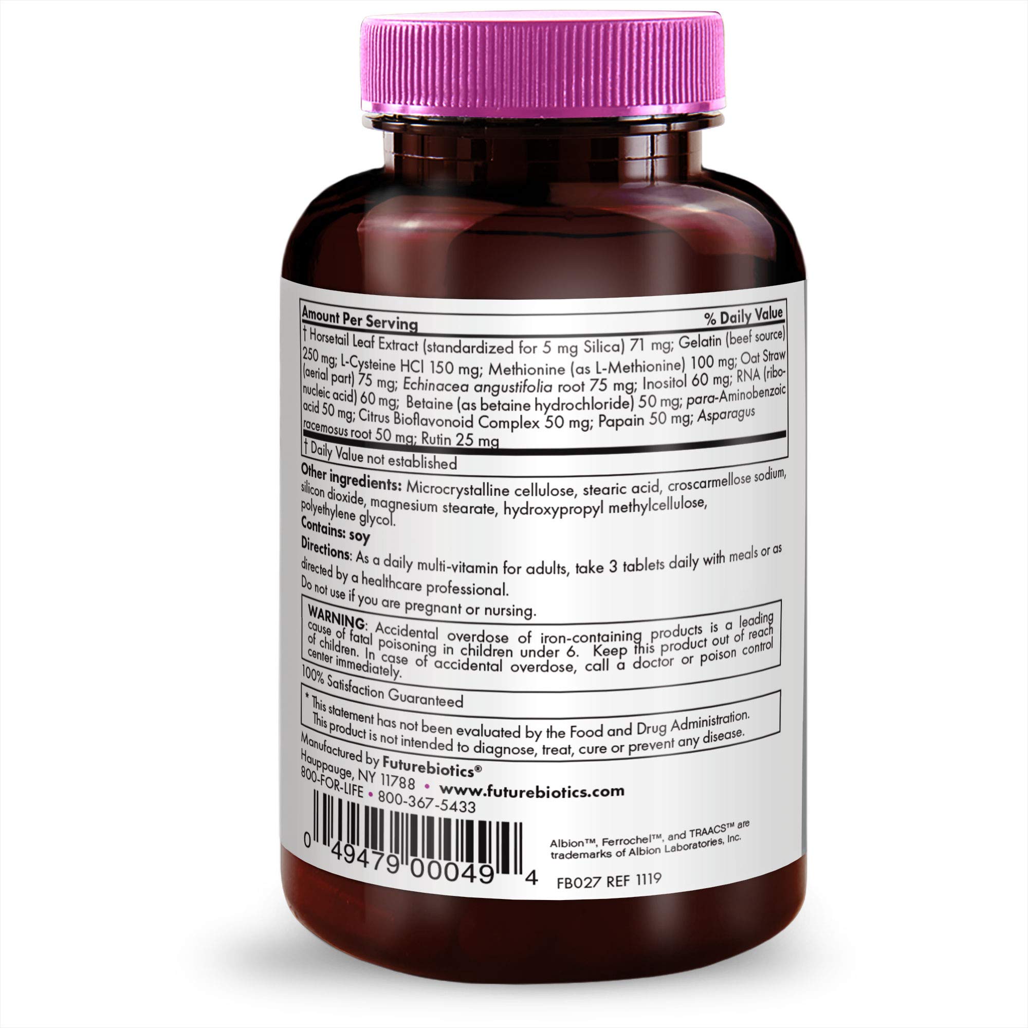 Foto 8 pulgar | Vitamin Futurebiotics Multivitami De Belleza Para Cabello, Piel Y Uñas - Venta Internacional.