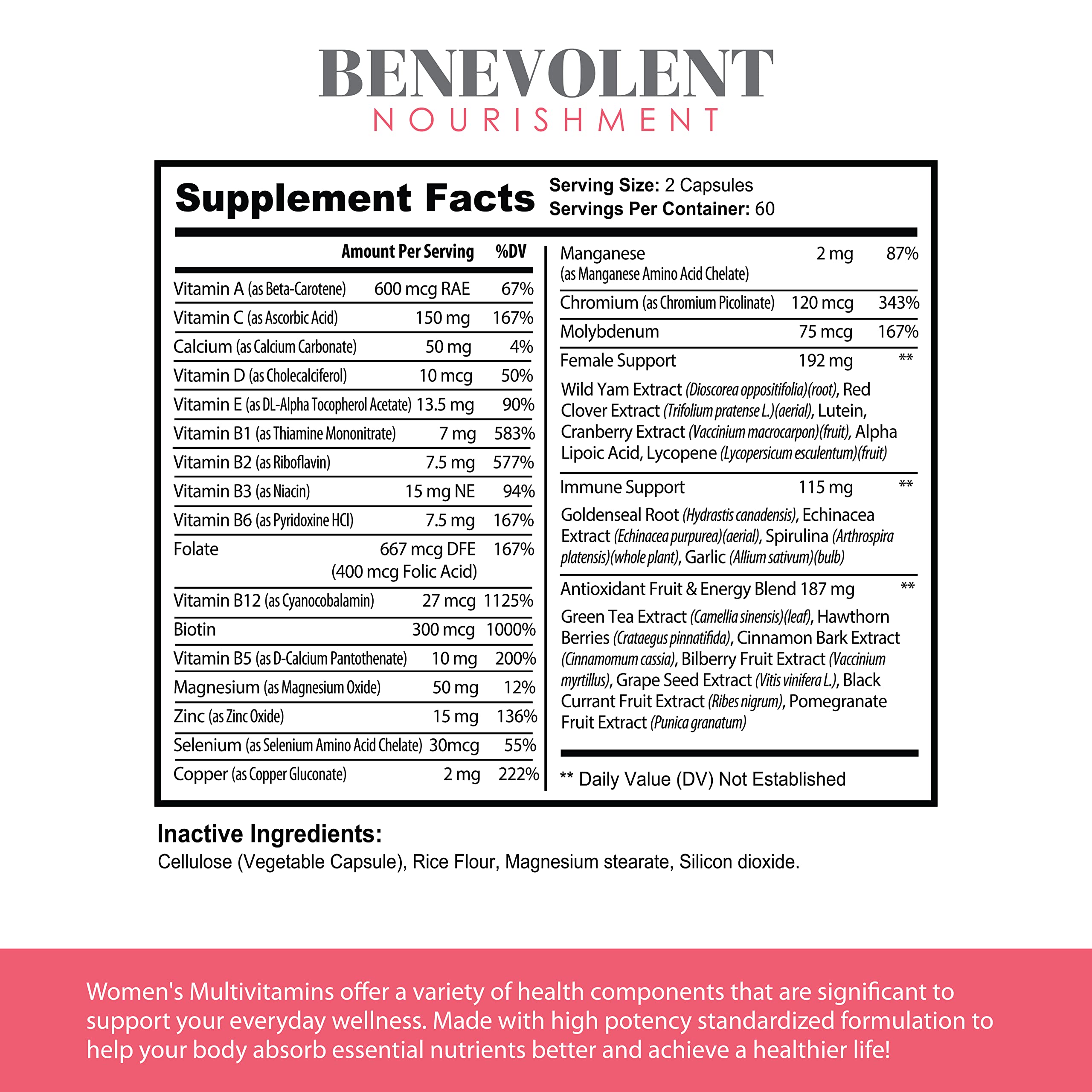 Foto 3 pulgar | Suplemento Multivitamínico Benevolent Nourishment Women 120 Cápsulas - Venta Internacional.