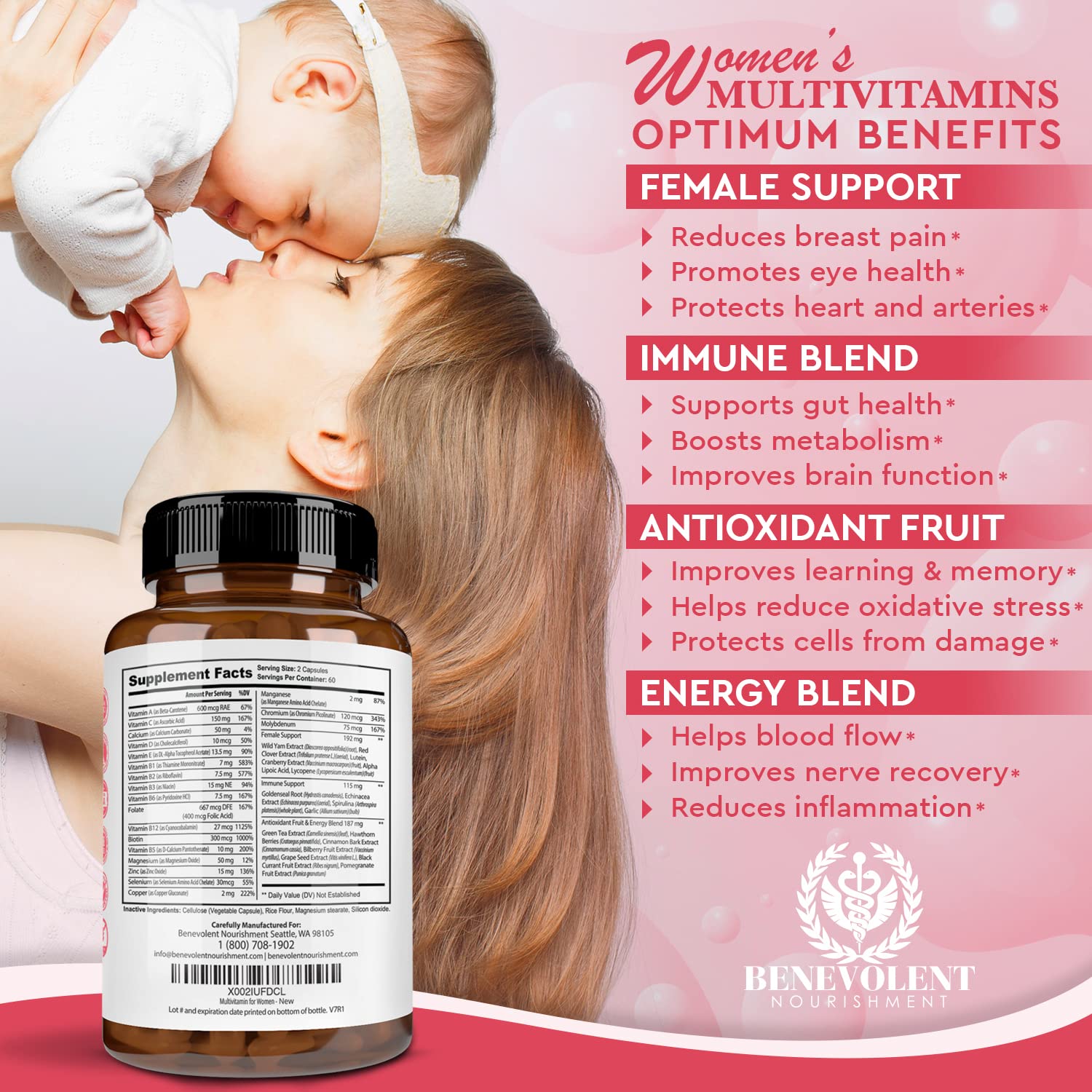 Foto 4 pulgar | Suplemento Multivitamínico Benevolent Nourishment Women 120 Cápsulas - Venta Internacional.