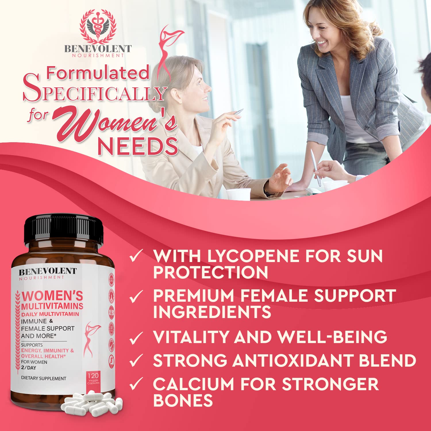 Foto 5 | Suplemento Multivitamínico Benevolent Nourishment Women 120 Cápsulas - Venta Internacional.