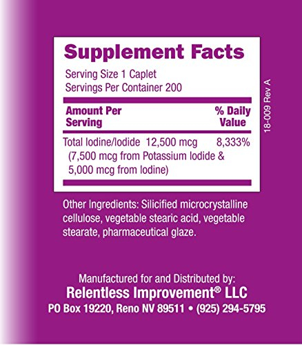 Foto 5 pulgar | Suplemento Relentless Improvement Iodine Sublime 12,5 Mg 200  - Venta Internacional.