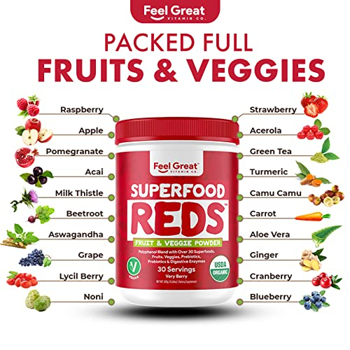 Foto 7 pulgar | Suplemento Feel Great 365 Organic Superfood Reds En Polvo - Venta Internacional.