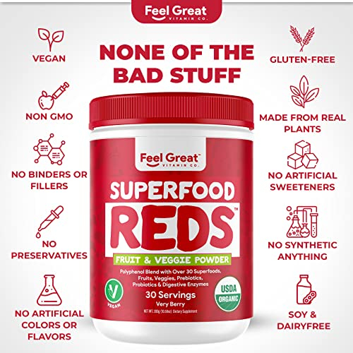 Foto 8 pulgar | Suplemento Feel Great 365 Organic Superfood Reds En Polvo - Venta Internacional.