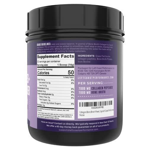 Foto 2 | Caldo De Colágeno Para Huesos En Polvo Left Coast Performance 454 G - Venta Internacional.