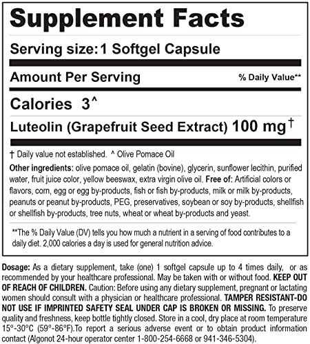 Foto 2 | Complemente Algonot Purelut 60 Cápsulas De Gel Con 100 Mg De Luteolina - Venta Internacional.