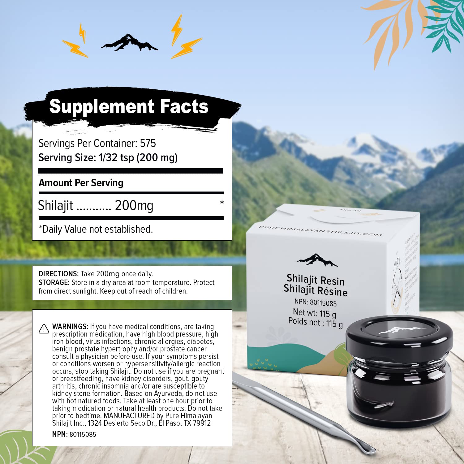 Foto 4 pulgar | Resina Pura Del Himalaya De Shilajit, 115 G, Con Cuchara, 100% Auténtica - Venta Internacional.
