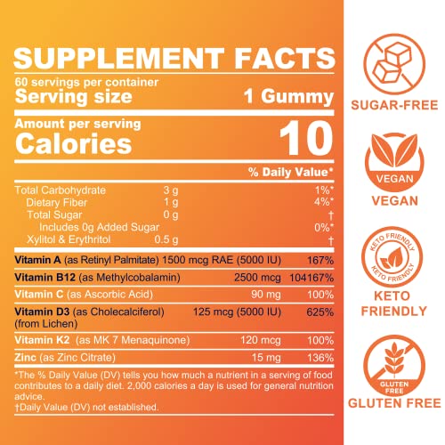 Foto 4 | Suplemento De Gomitas Neviss Con Vitamina Adk+ B12 Sin Azúcar Para Adultos - Venta Internacional.