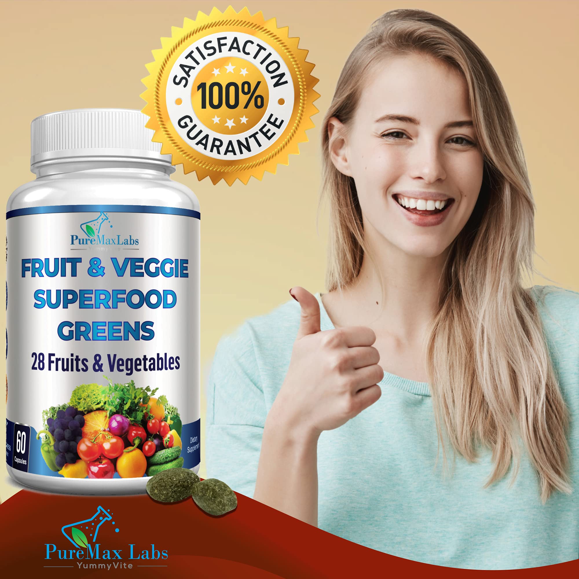 Foto 5 pulgar | Complemente Las Verduras Superalimentarias De Frutas Y Verduras De Puremax Labs - Venta Internacional.
