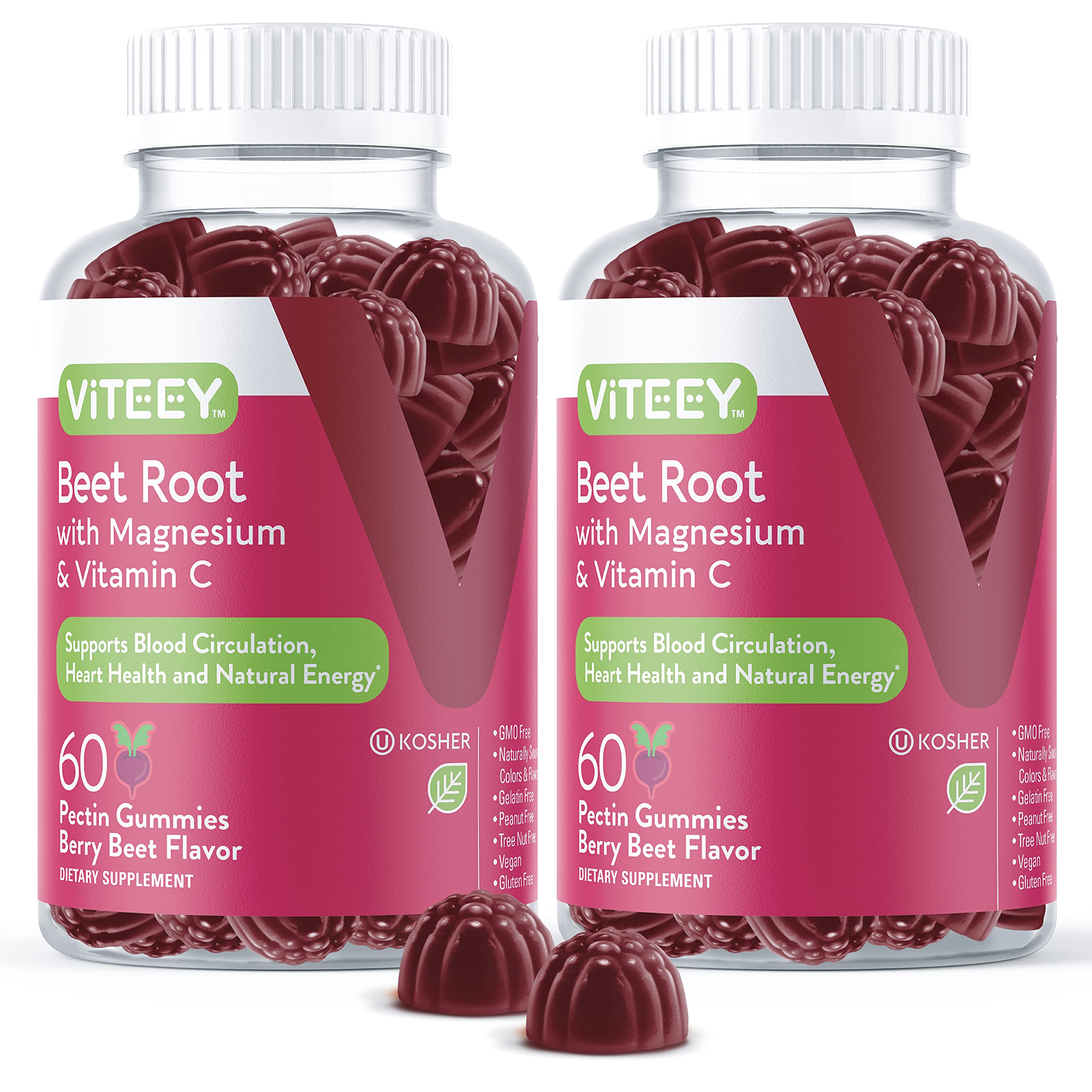 Complemente Las Gomitas De Raíz De Remolacha Viteey Con Magnesio Y Vitamina C - Venta Internacional.