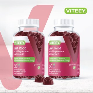 Foto 2 | Complemente Las Gomitas De Raíz De Remolacha Viteey Con Magnesio Y Vitamina C - Venta Internacional.