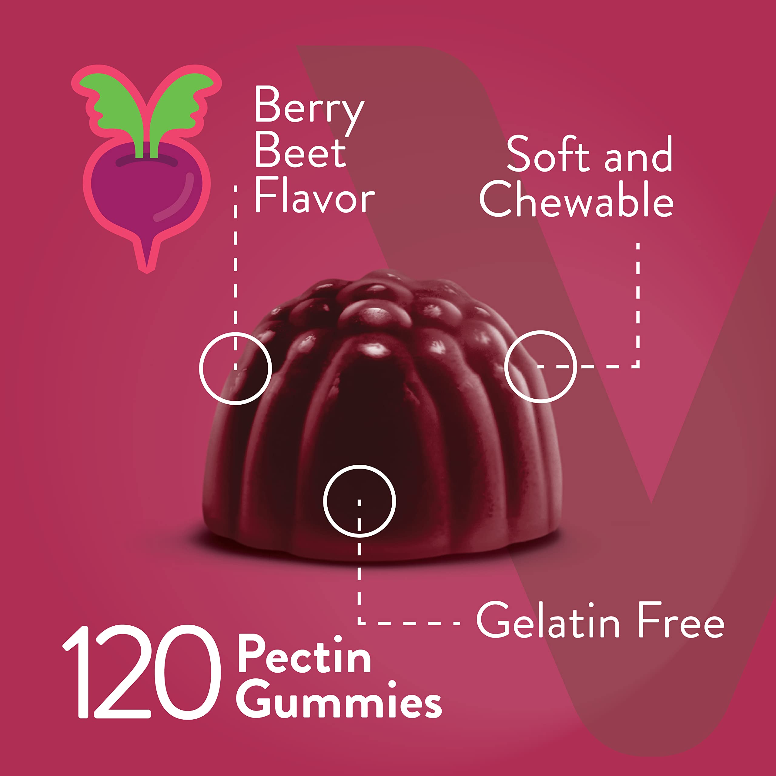 Foto 4 pulgar | Complemente Las Gomitas De Raíz De Remolacha Viteey Con Magnesio Y Vitamina C - Venta Internacional.