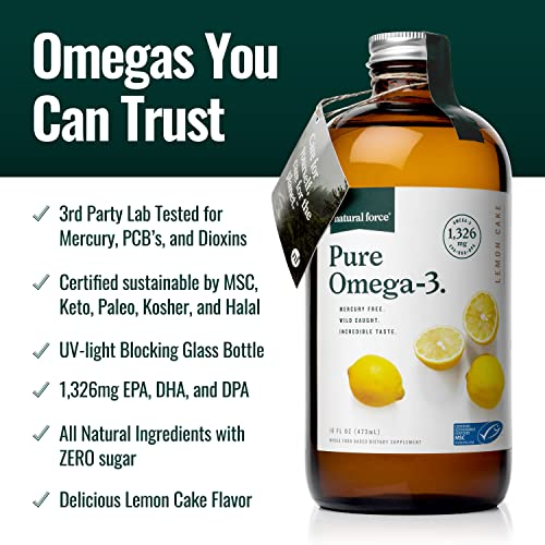 Foto 4 pulgar | Suplemento Natural Force Pure Omega 3 De Aceite De Pescado Líquido, 500 Ml - Venta Internacional.