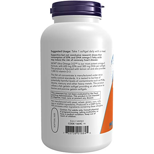 Foto 4 pulgar | Suplementa Now Aceite De Pescado Ultra Omega 3-d Omega-3 Más Vitamina D- - Venta Internacional.