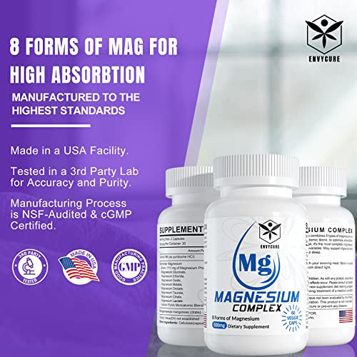 Foto 7 pulgar | Suplemento Envycure Magnesium Complex, 8 Formas, 500 Mg, 120 Cápsulas - Venta Internacional.