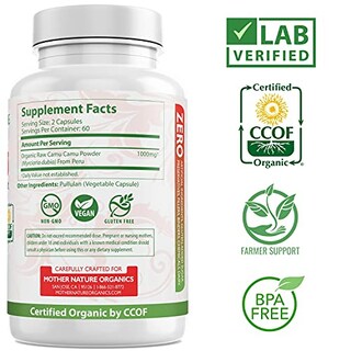 Foto 2 | Suplementos Mother Nature Organics Camu Berry 120 Cápsulas - Venta Internacional.