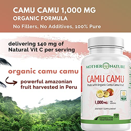 Foto 4 | Suplementos Mother Nature Organics Camu Berry 120 Cápsulas - Venta Internacional.