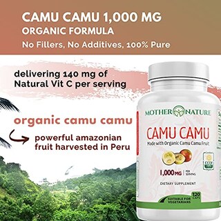 Foto 4 | Suplementos Mother Nature Organics Camu Berry 120 Cápsulas - Venta Internacional.