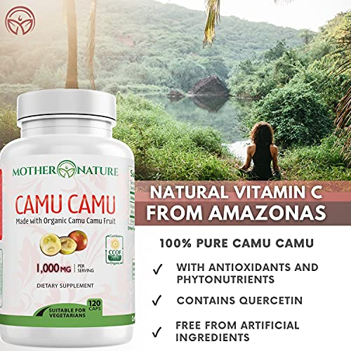 Foto 6 pulgar | Suplementos Mother Nature Organics Camu Berry 120 Cápsulas - Venta Internacional.