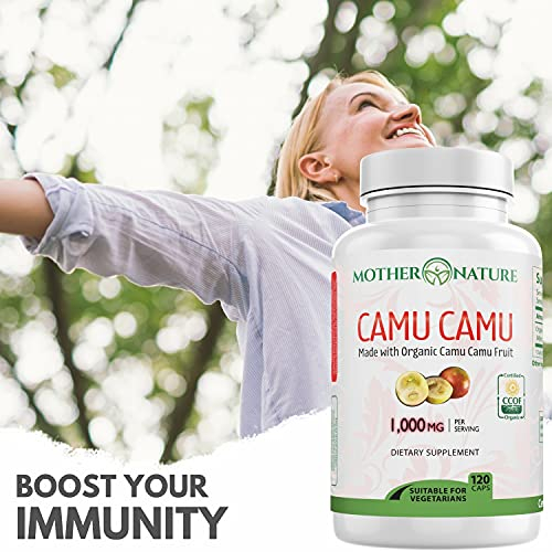 Foto 7 pulgar | Suplementos Mother Nature Organics Camu Berry 120 Cápsulas - Venta Internacional.