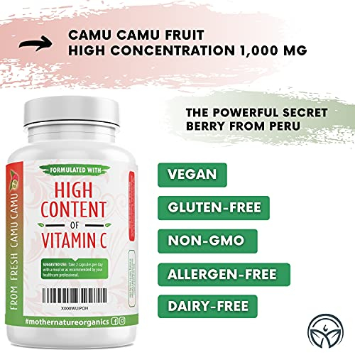 Foto 7 | Suplementos Mother Nature Organics Camu Berry 120 Cápsulas - Venta Internacional.