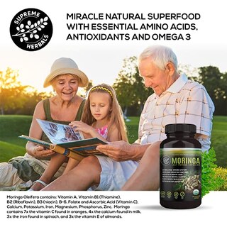 Foto 3 | Cápsulas En Polvo De Hoja De Moringa De Supreme Herbals, 500 Mg, 120 Unidades - Venta Internacional.