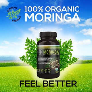 Foto 4 | Cápsulas En Polvo De Hoja De Moringa De Supreme Herbals, 500 Mg, 120 Unidades - Venta Internacional.