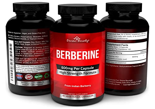 Foto 5 pulgar | Suplemento Divine Bounty Berberine Hcl 600 Mg 60 Cápsulas - Venta Internacional.