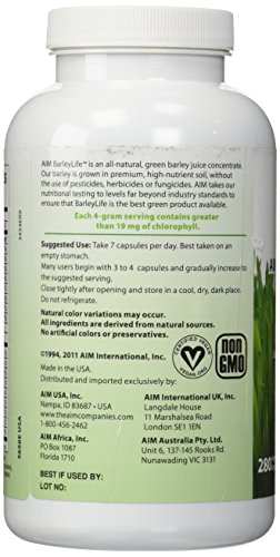 Foto 3 pulgar | Suplemento Aim Barleylife Barley Life Capsules 280 Cápsulas - Venta Internacional.