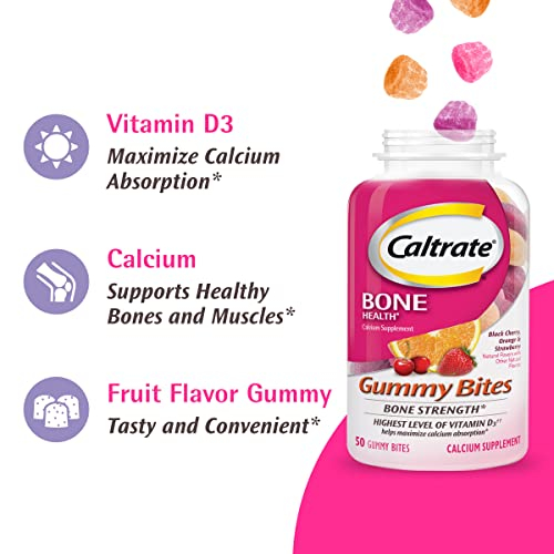Foto 5 pulgar | Suplemento Caltrate Gummy Bites De 500 Mg De Calcio Y Vitamina D - Venta Internacional.
