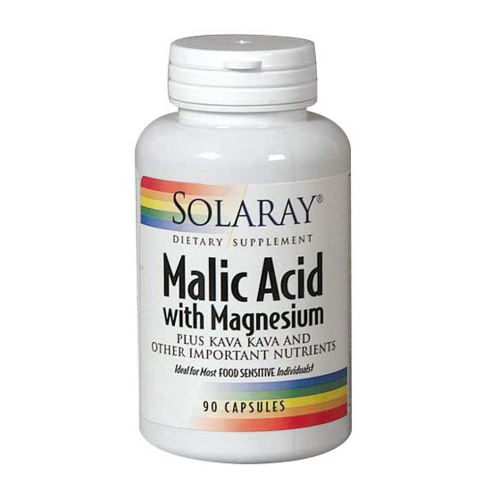 Suplemento De Ácido Málico Solaray Con Magnesio 90 Cápsulas (x4) - Venta Internacional.