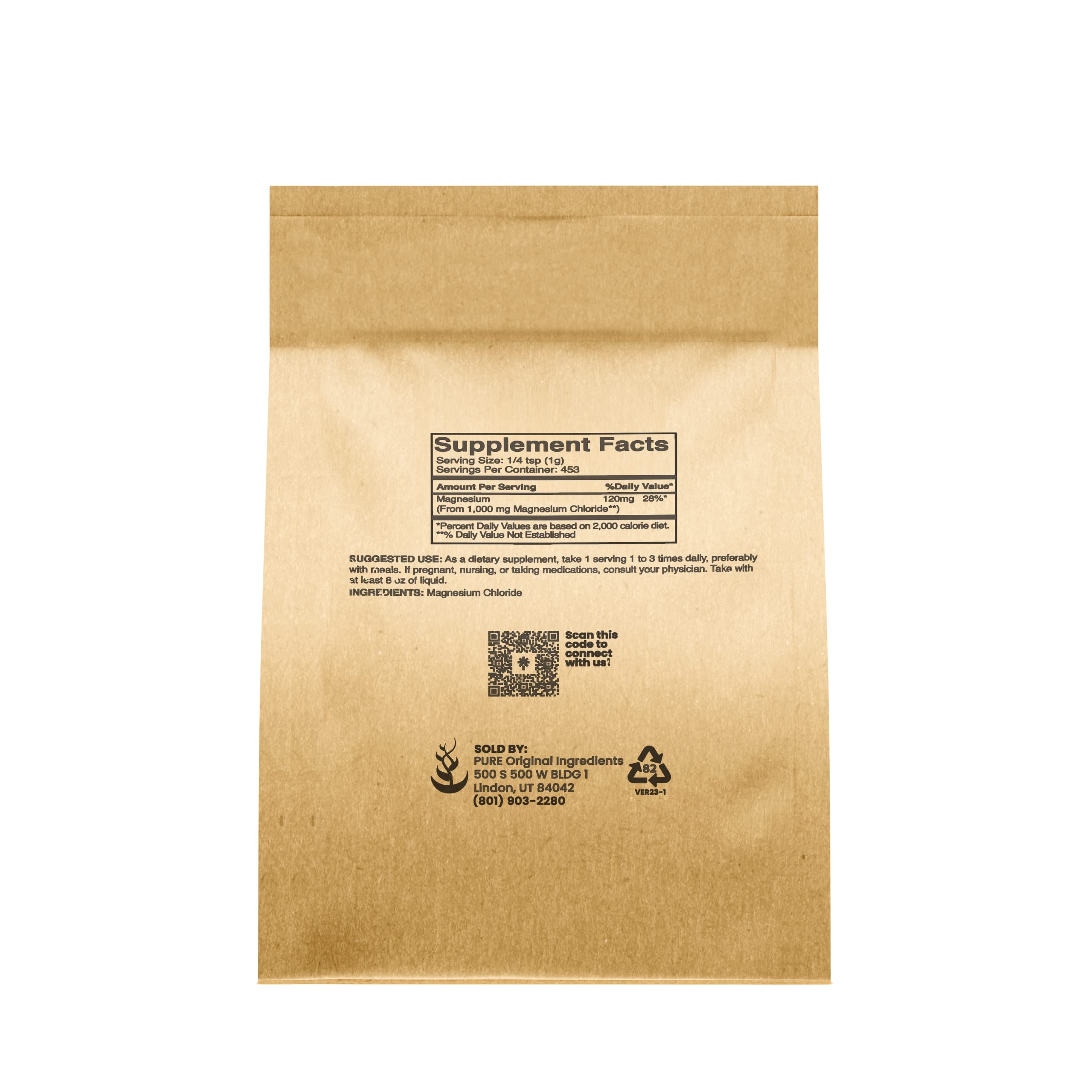 Foto 2 | Suplemento De Cloruro De Magnesio Pure Original 454 G - Venta Internacional.